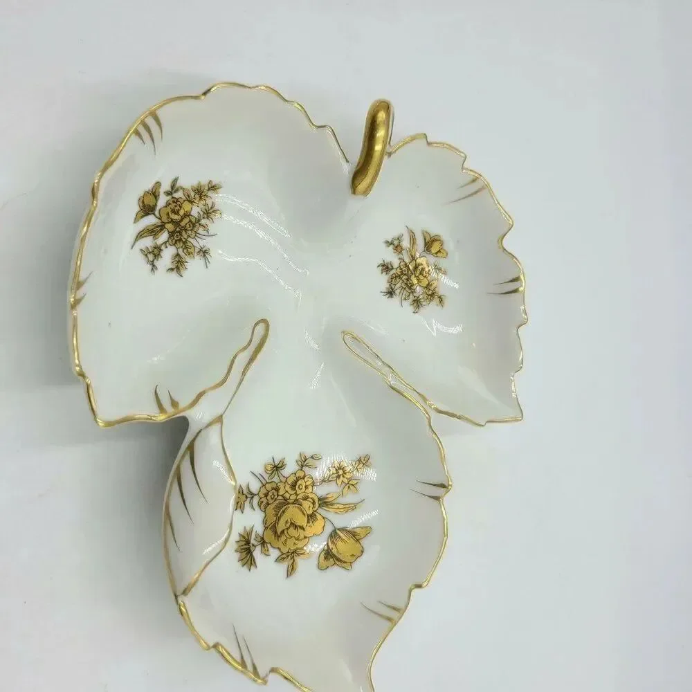 Unique Vintage porcelain leaf